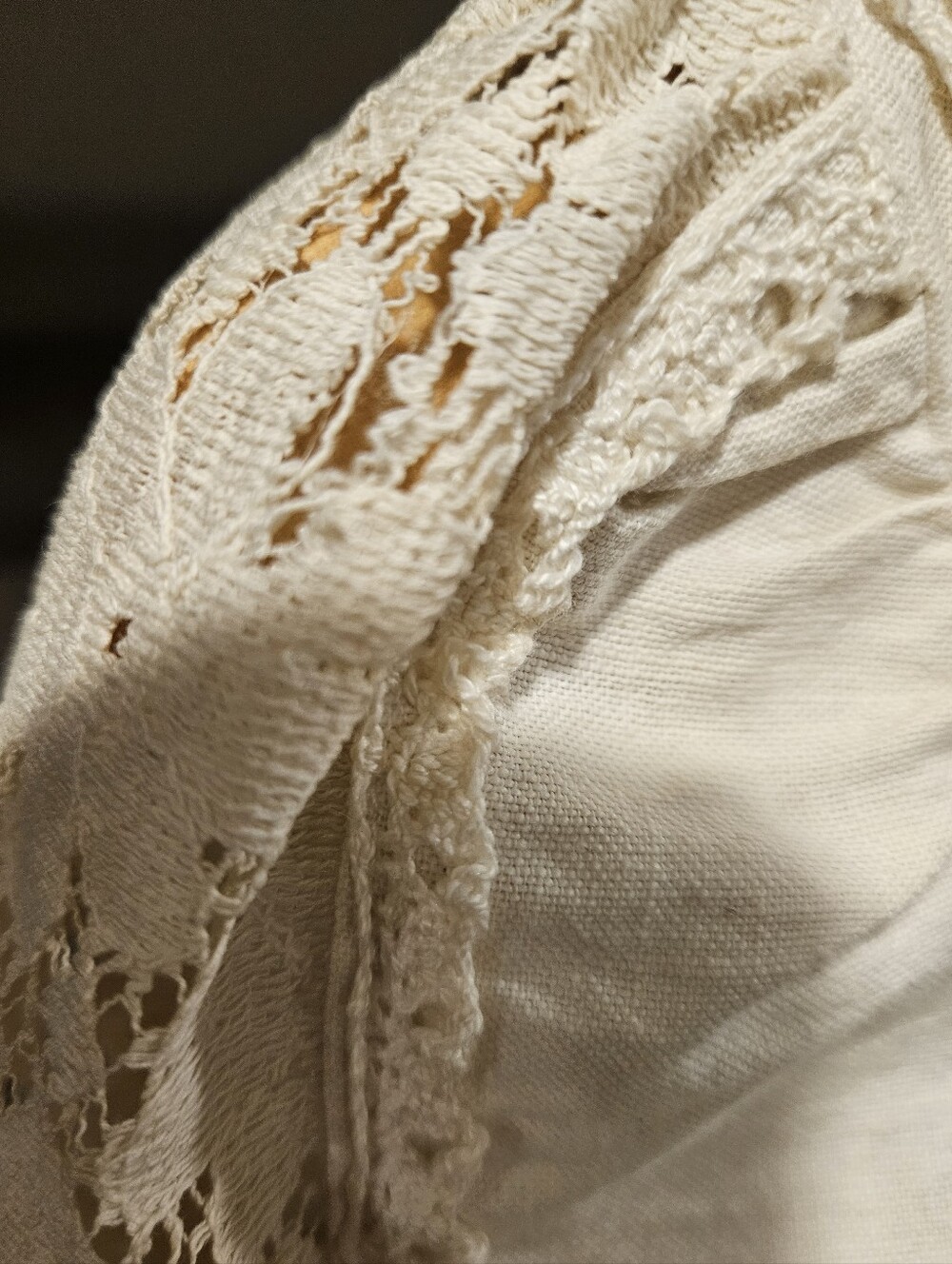 VTG 70s OOPS California Prairie Dress Ivory Lace Up Cottagecore S/XS - Picture 7 of 8